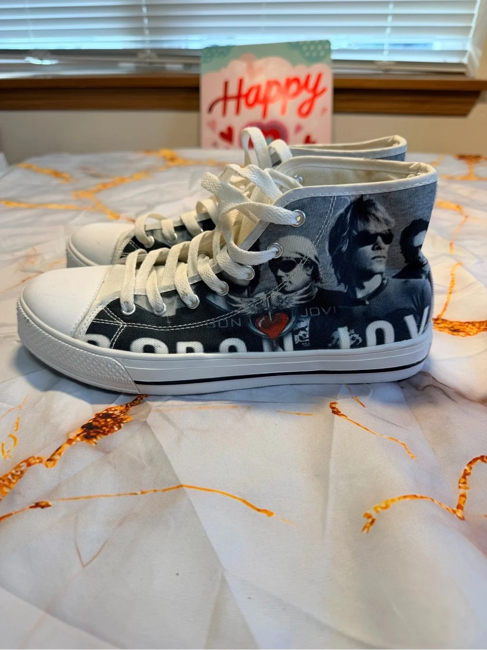 Bon Jovi high top sneakers size 8 women’s